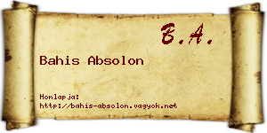 Bahis Absolon névjegykártya